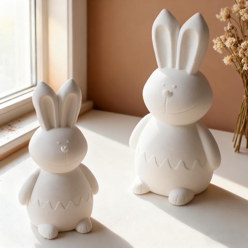 Silicone Mold Easter Eggshell Rabbit Gypsum Decorative Mold Home Desktop Atmosphere Decoration Festival Gift Resin Gypsum