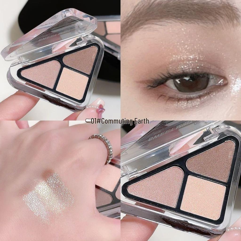 SweetMint Tragbare Lidschattenpalette: Matte, Schimmernde und Glitzernde Erdtöne in einem Kompakten Multi-Use-Format