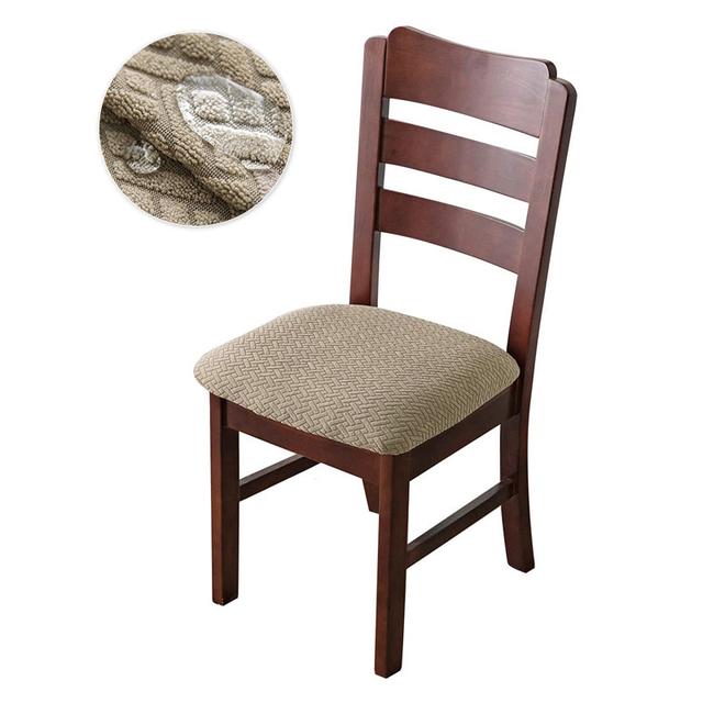 

1/2/4/6 Водонепроницаемый чехол на сиденье обеденного стула, жаккардовый съемный чехол на сиденье стула, чехол для столовой, кухонный стул, домашний декор 1 Piece бежевый