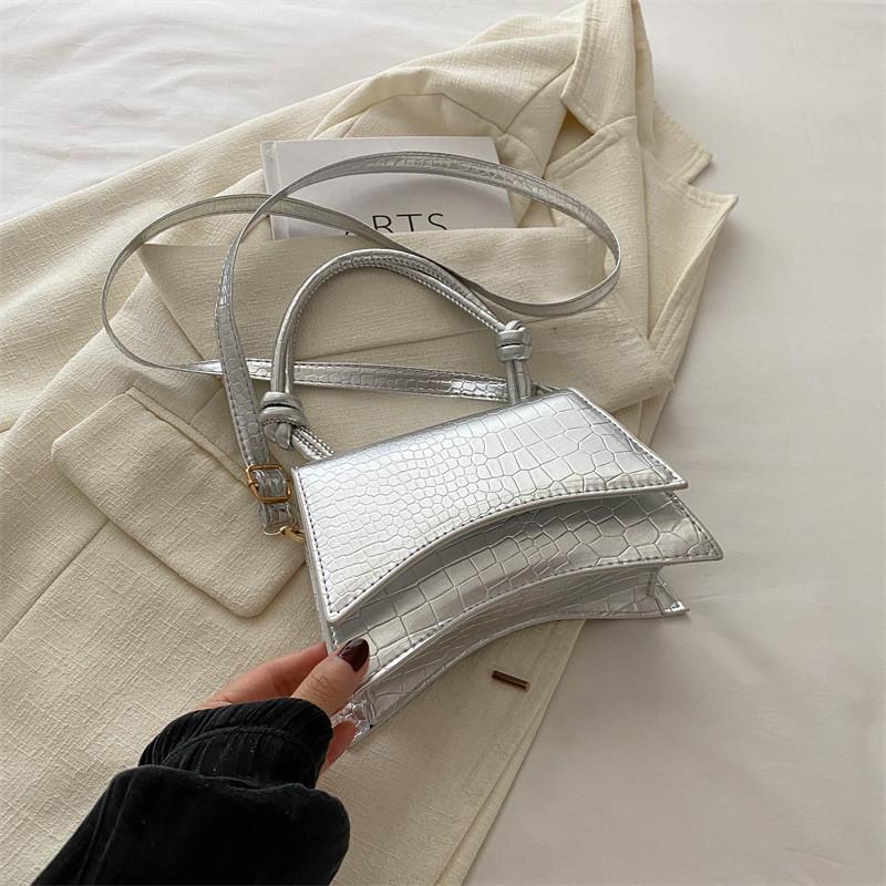 Trendy Street Style Pu Leather Handbag For Women Minimalist Square Shoulder Bag