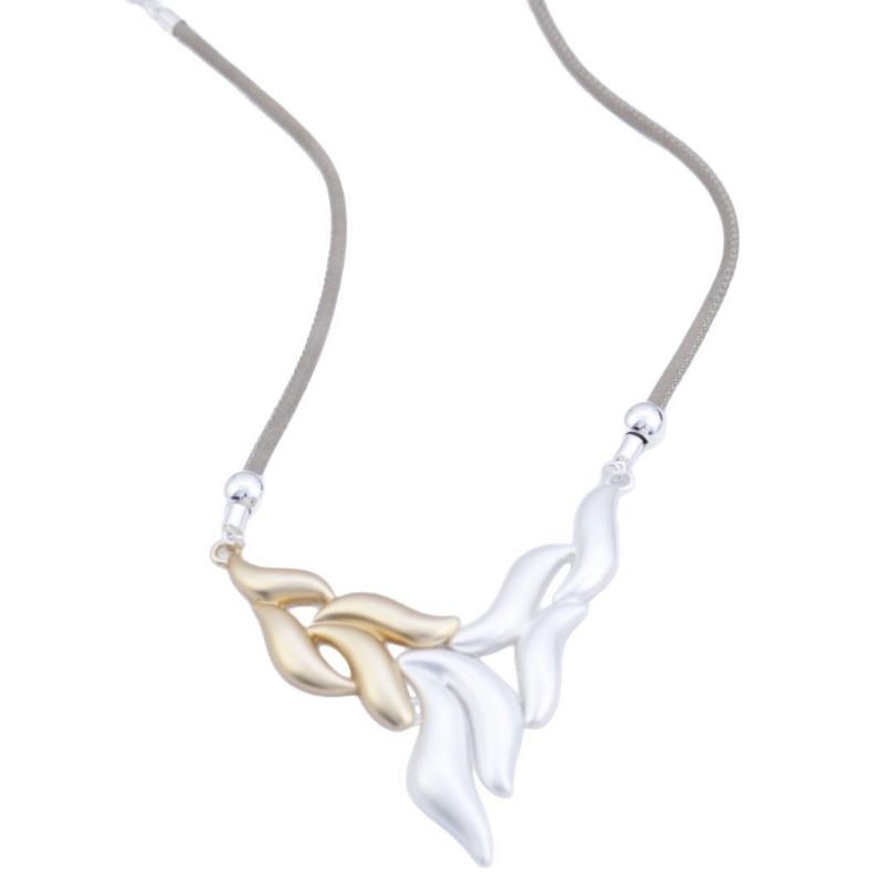 New Hollow Geometric Lines Leather Rope Necklace Women's Fashion High Sense Irregular Lines Versatile Necklace