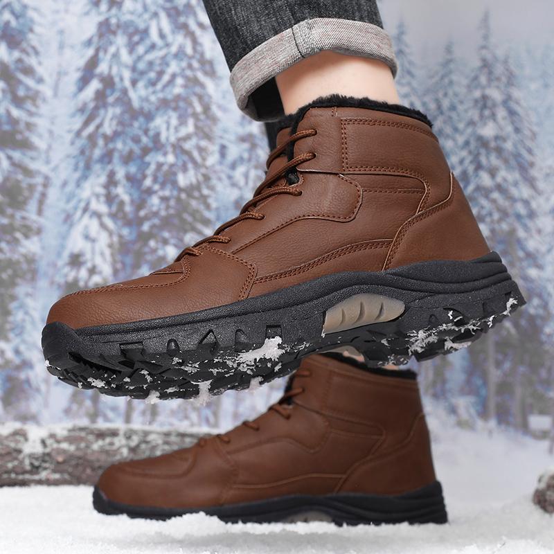 Men's Winter Boots Warm Snow Boots Non-slip Waterproof Shoes High-top Outdoor Plush Shoes Plus Size Boots
