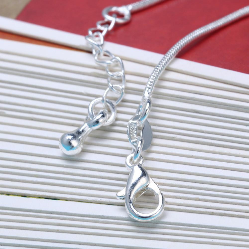 Korean Style Single Line Square Anklet for Women, Imitation Silver Elegant Fresh Summer Foot Jewelry Gift
