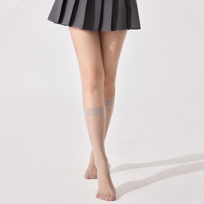 2/4 Pairs Solid Lady S Sheer Knee High Stockings For Women Summer Thin Sheer Knee High Stockings 15 Denier Nylon Socks One Size