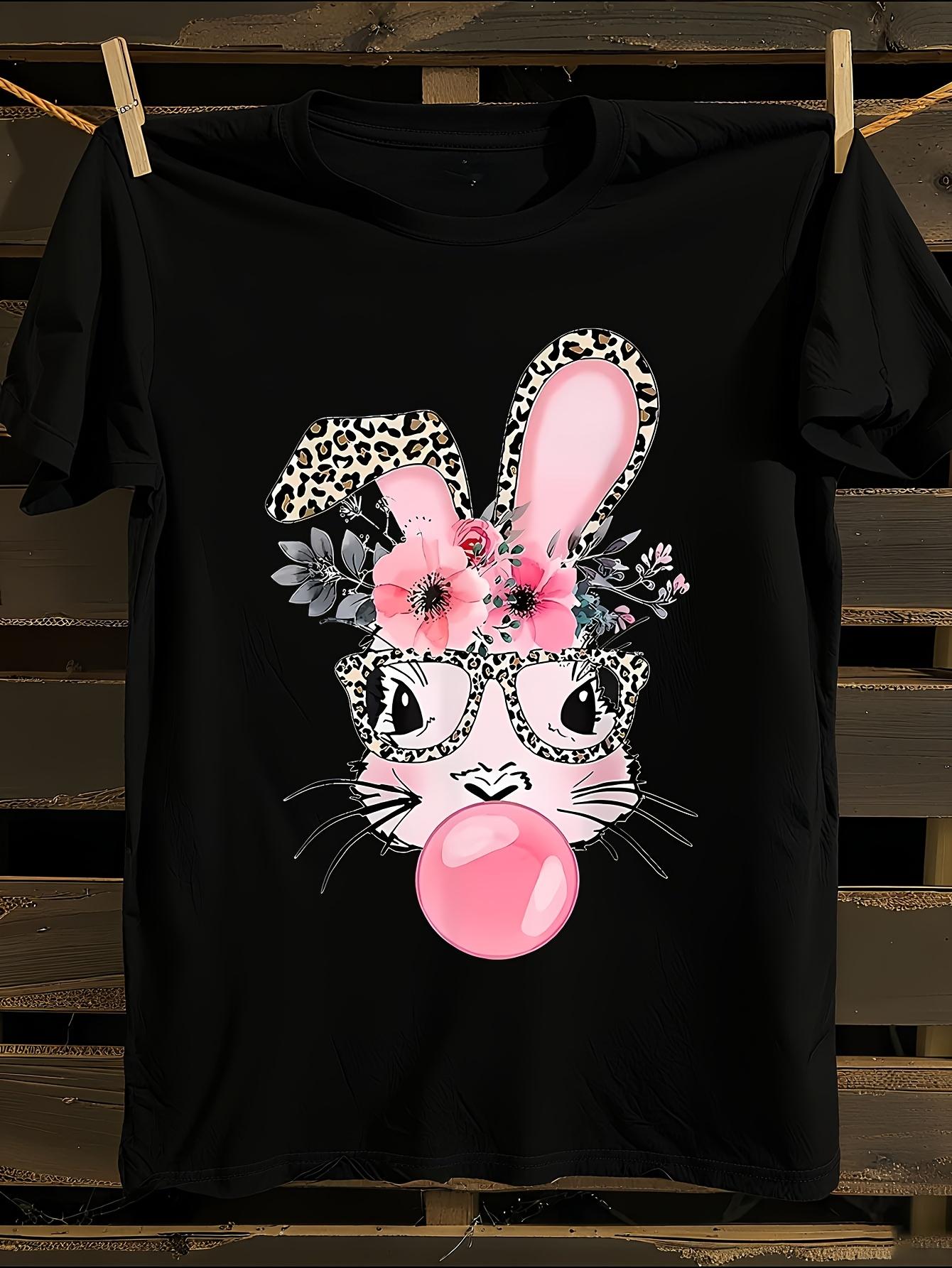 WoWhite Rabbit Print Crew Neck Tshirt XXL