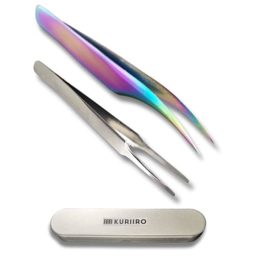 

Kuriiro Precision Tweezers, Curved and Round Tips, Set of 2, with Case, Stainless Steel, for Plastic Models (krs9)