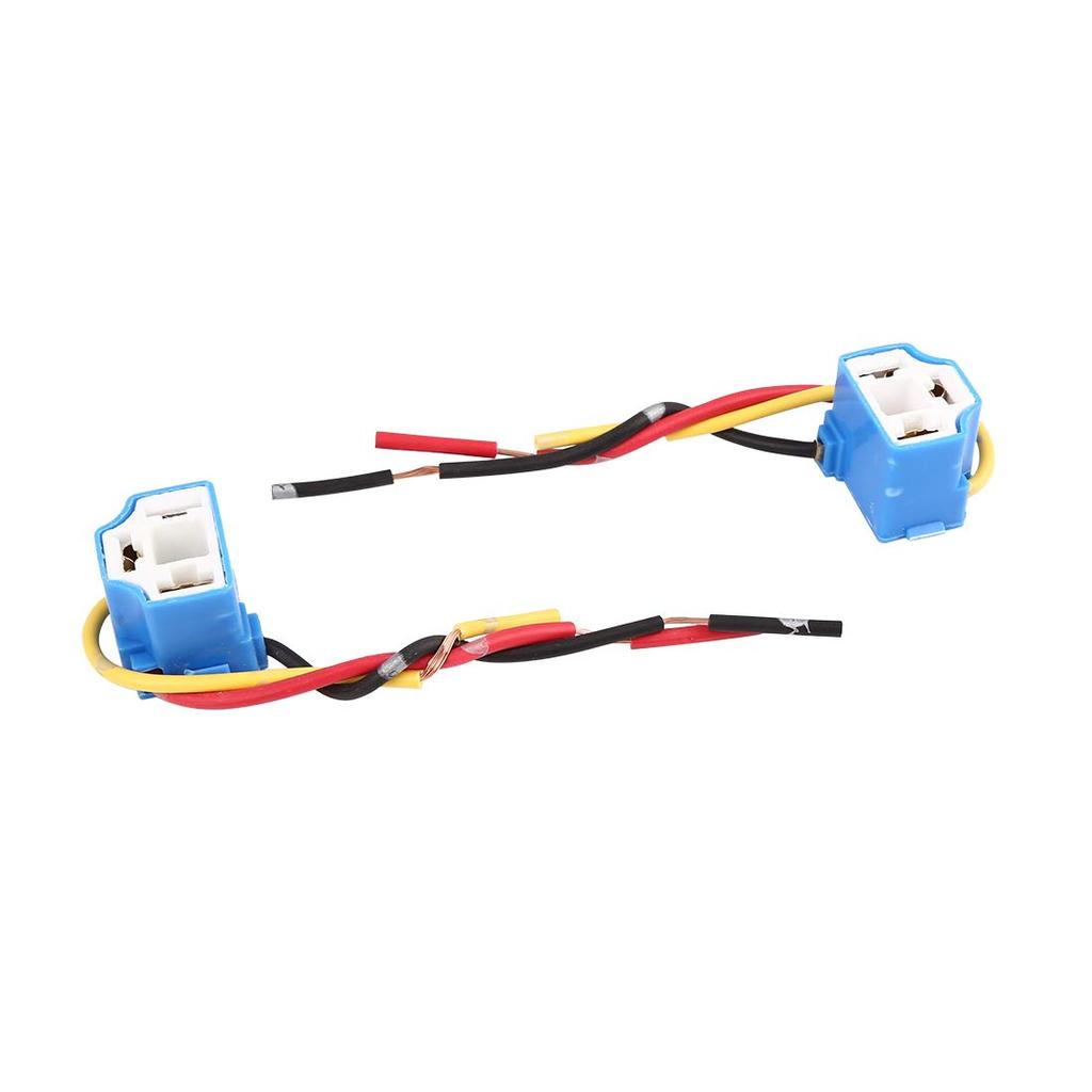 uxcell Light Socket DC H4 Car Female Ceramic Headlight Wire Wire Bundle Adapter Pack of 4