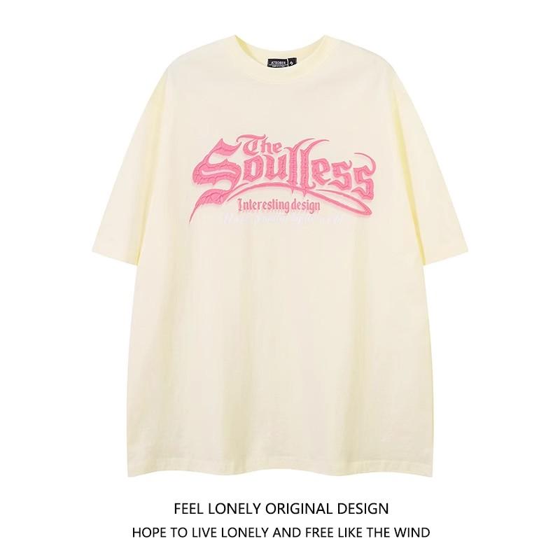 Volné letní tričko s krátkým rukávem a kulatým výstřihem pro muže, jednoduché ocelové logo, všestranné, ležérní, s polovičním rukávem