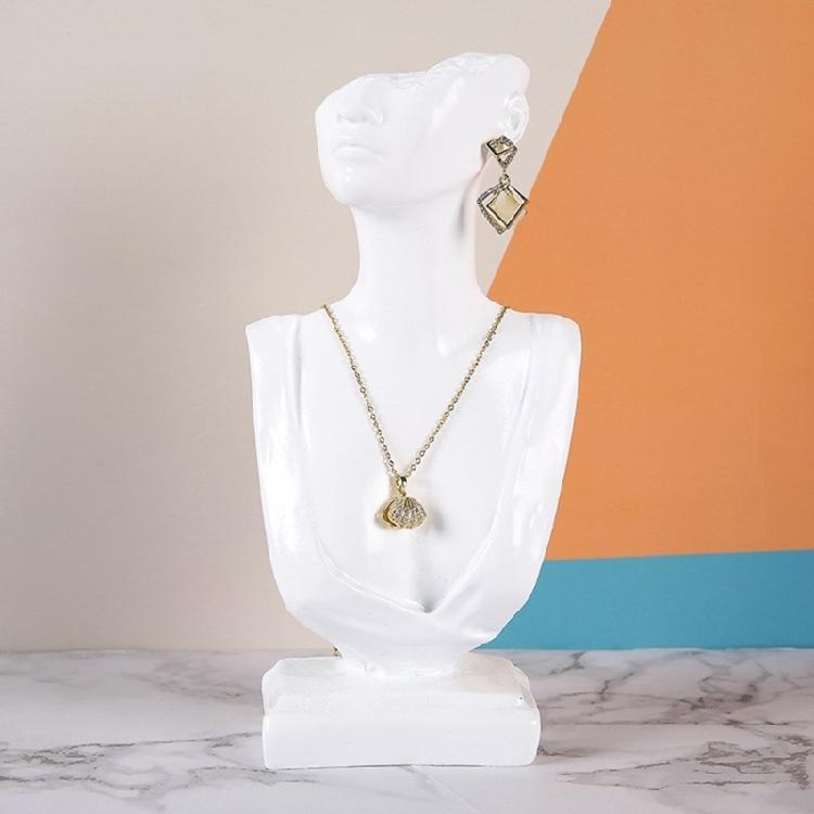 Stylish Neck Model Stand Necklace Showcases Stand Earrings Holder Resin Texture