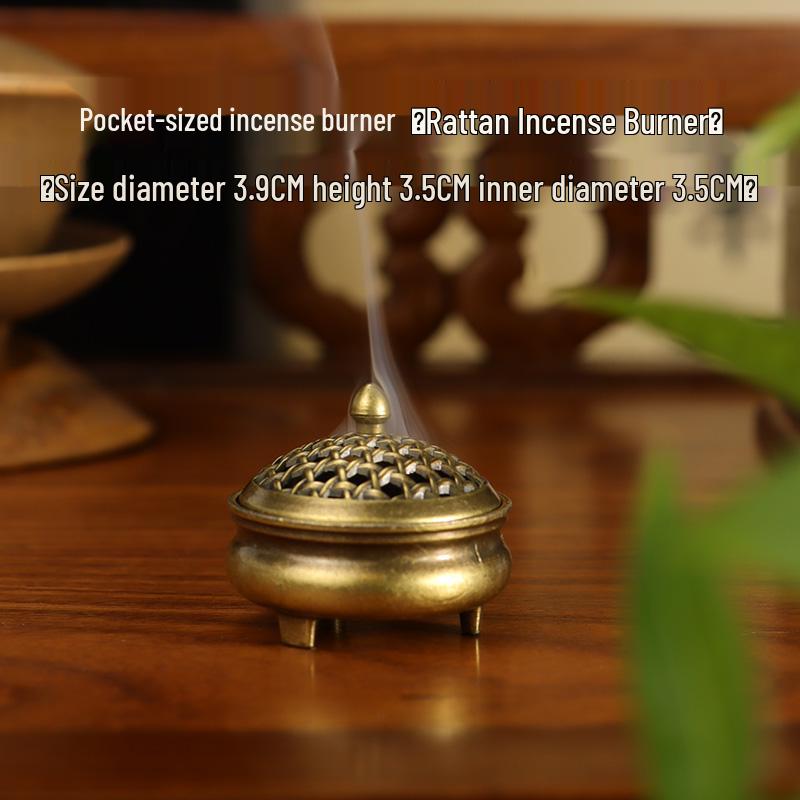 Copper Portable Incense Burner for Household - Mini Sandalwood & Agarwood Holder for Tea and Incense Ceremonies