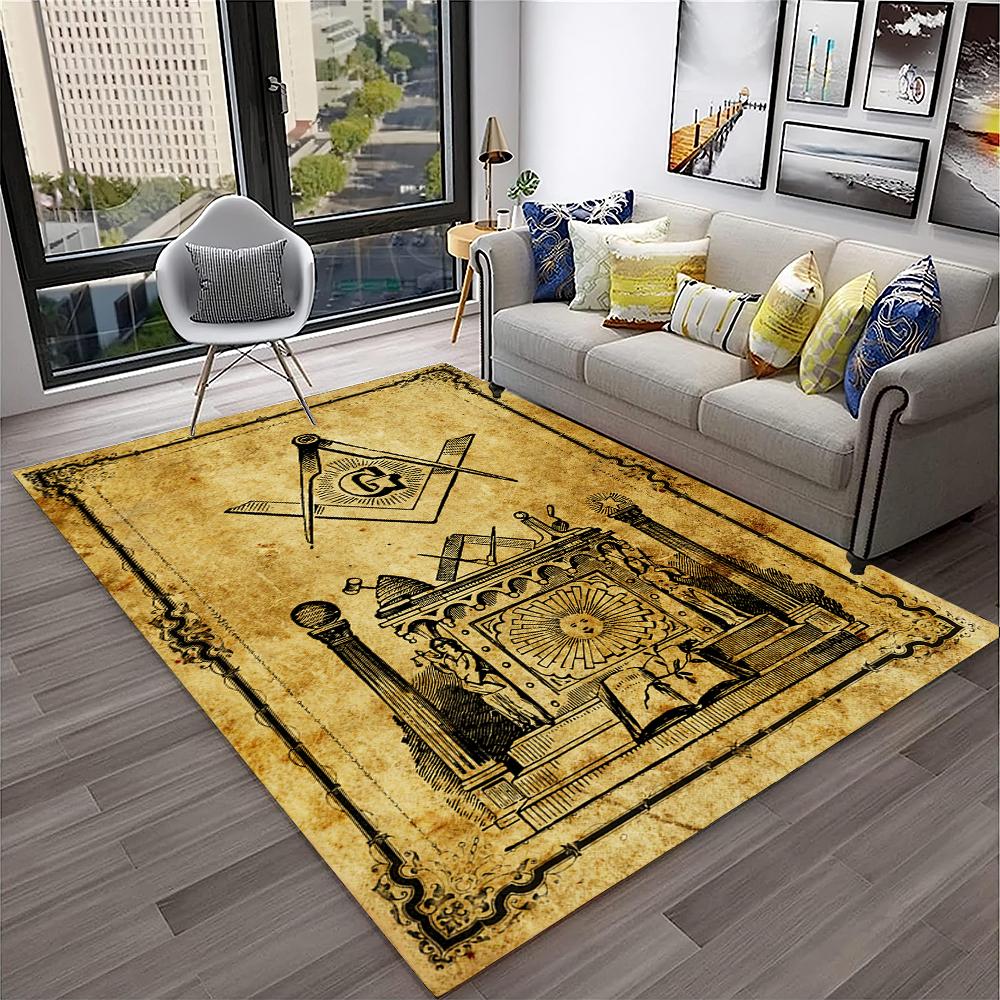 Metselaars Vrijmetselarij Illuminati Ring Tapijt Vloerkleed voor Thuis Woonkamer Slaapkamer Bank Deurmat Decor, Kinderkamer Vloerkleed Antislip Vloermat