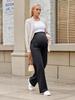 7061 European Maternity Support Pants: Casual Non-Constricting Wide Leg for Spring & Autumn