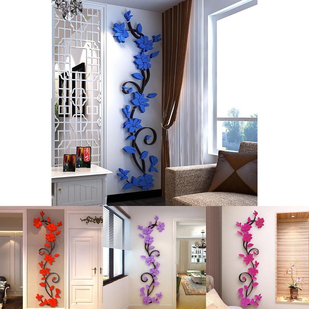 Flower Decal 3d Mirror Wall Sticker Diy Removable Art Mural Home Room Decor Gift