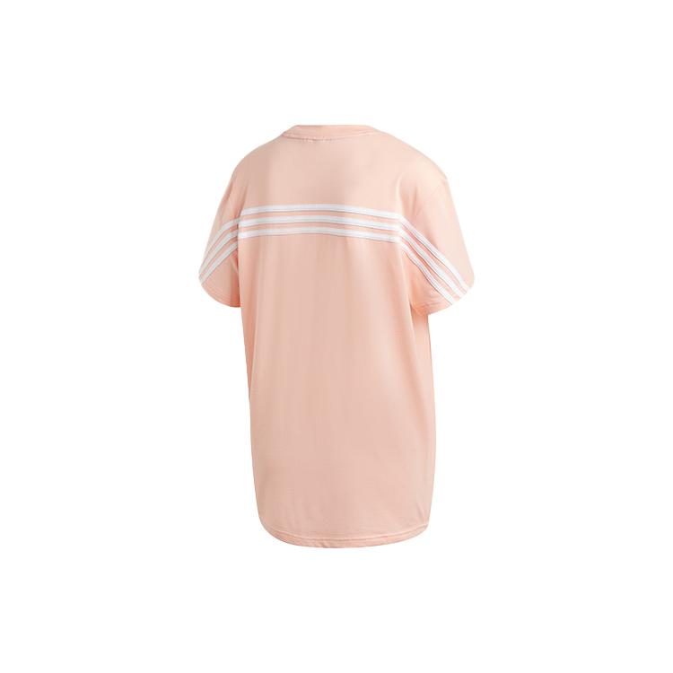 Adidas T Shirts Women's Hazy Coral Powder Crew Neck Moderate Straight Fit GH3800