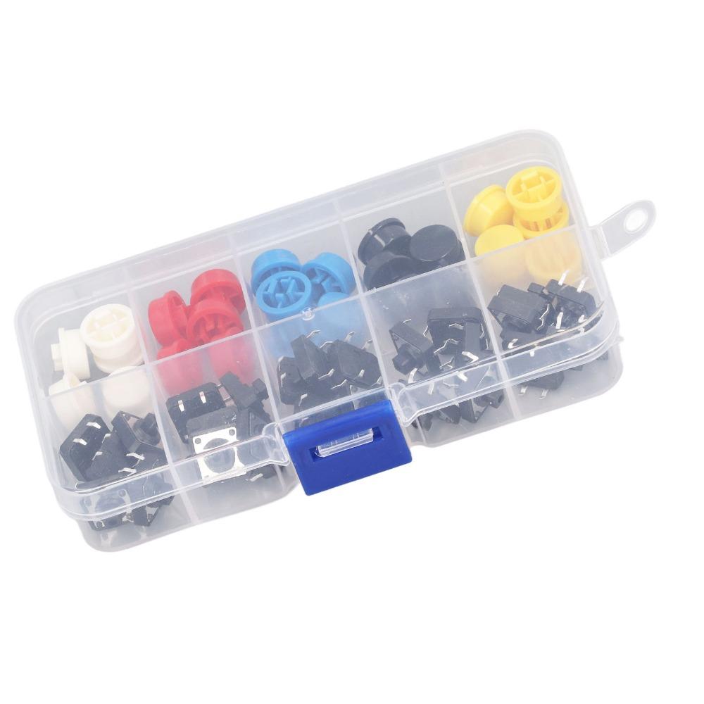 25 PCS 4 Pin SMD PCB Micro Switch Round Shape Tactile Push Button Kit  Microcontrol