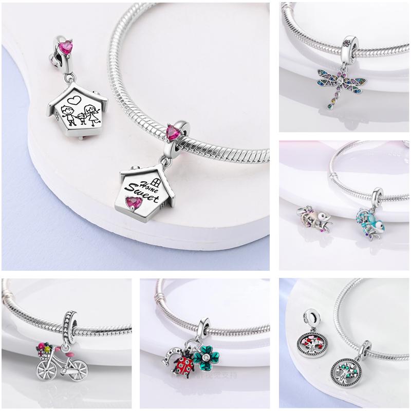 Chameleon Luminous Firefly Charm Fit  S925 Original Bracelets Butterfly S925 Silver Beads For DIY Jewelry Birthday Gift
