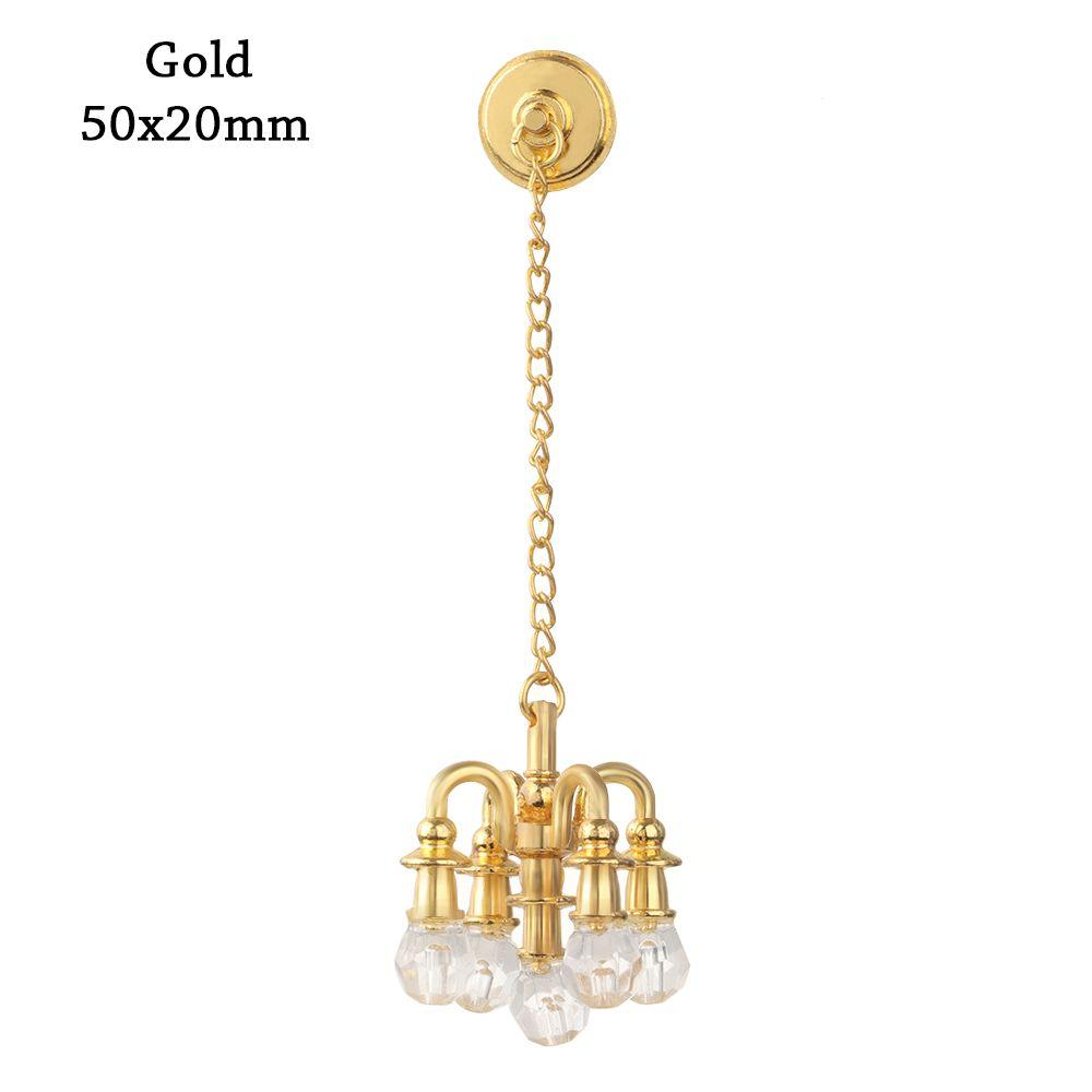 Scale 112 Fashion Vintage Chandelier Mini Furniture Toy Playing House Miniature Dollhouse Ceiling Lamp Model Doll Accessories