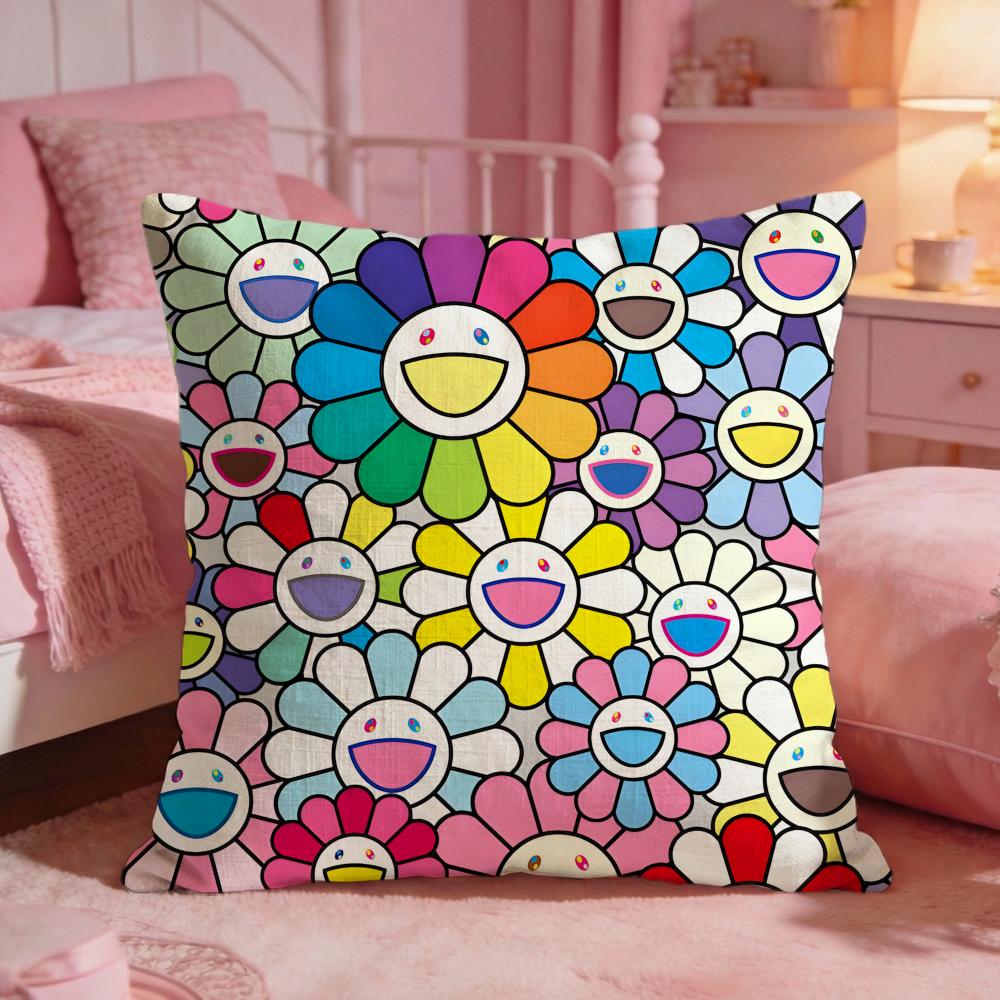 Band T-Takashi Murakami Cushion Cover Premium Comfort Reversible Pillow Cove -Two In One Design For Any Room & Car Interior