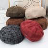 New Retro Plaid Beret Children Autumn and Winter Travel Versatile Face Modification Face Shape Show Small Fashion Painter Hat
