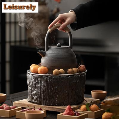 Japanese Rough Pottery Pot For Tea Making Charcoal Stove Boiling Water Kettle Bright Fire Charcoal Fire Warmer Tea Stove Teaware