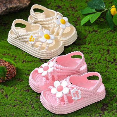 Sommer-Prinzessin-Sandalen für Mädchen mit Blumendesign - Rutschfeste Schuhe mit weicher Sohle für den Innen- und Außenbereich