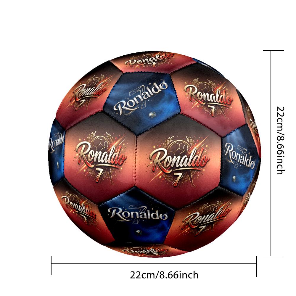 Ronaldo's Legendary Journey Size 5 Soccer Ball Machine-Stitched Indoor/Outdoor Training and Matches Perfect Commemorative Gift for Soccer Lovers