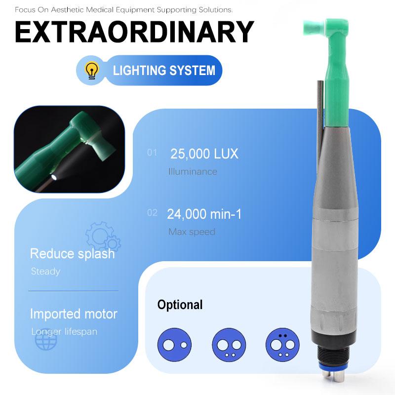 Dental Prophy Handpiece Polished Air Motor With LED Illumination for Polishing Teeth 2/4/6 Hole