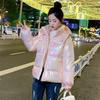 New Glossy Down Cotton Padded Parka Winter Coat Women Long Sleeves Casual Snow Wear Jacket Female