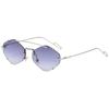 Vintage Hexagon Sunglasses Retro Rimless Sun Glasses Trendy 2000s Shades Fashion Y2K Accessories UV400 Protection Eyewear