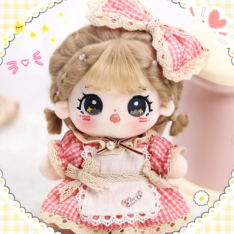 20cm Cute Cotton Plush Doll Outfit with Dress and Pants