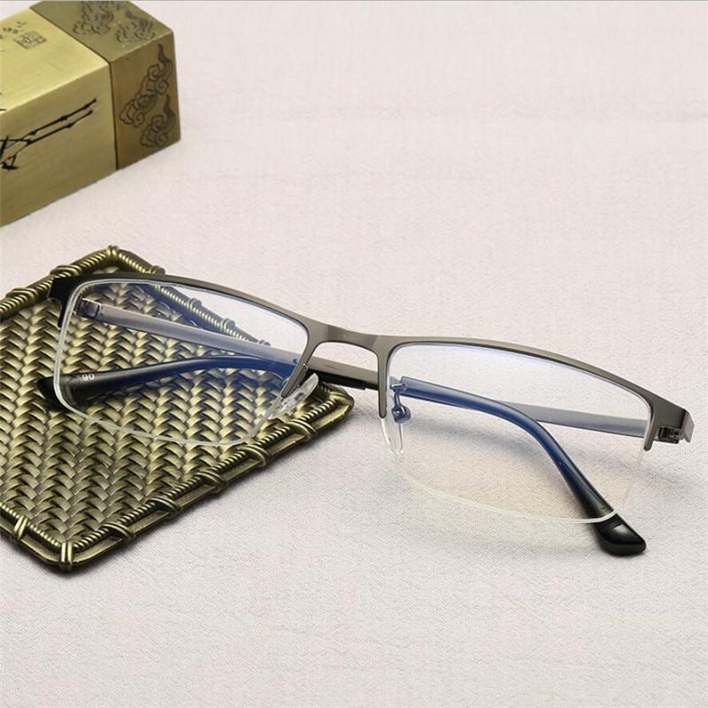 -1.0 -1.5 -2.0 -2.5 To -4.0 Half Frame Finished Myopia Glasses Men Fashion Anti-blue Light Short-sighted Eyewear High Quality