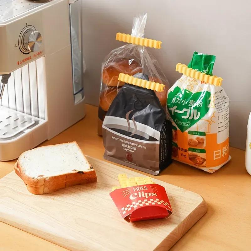 Sealing Clip For Food Refrigerator Magnetic Sticker Snack Sealing Clip Plastic Bag Seasoning Sealing Strip 12pcs Potato Clause