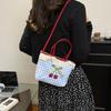 Lovely Lace Plaid Handbag Polka Dot Sweet Crossbody Bag Retro Lattice Cherry Handbag  Travel