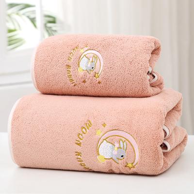 Badetuch Korallenfleece Wasseraufnahme Weich Verdickt Duschhandtuch für Zuhause Strand Rosa 34x76