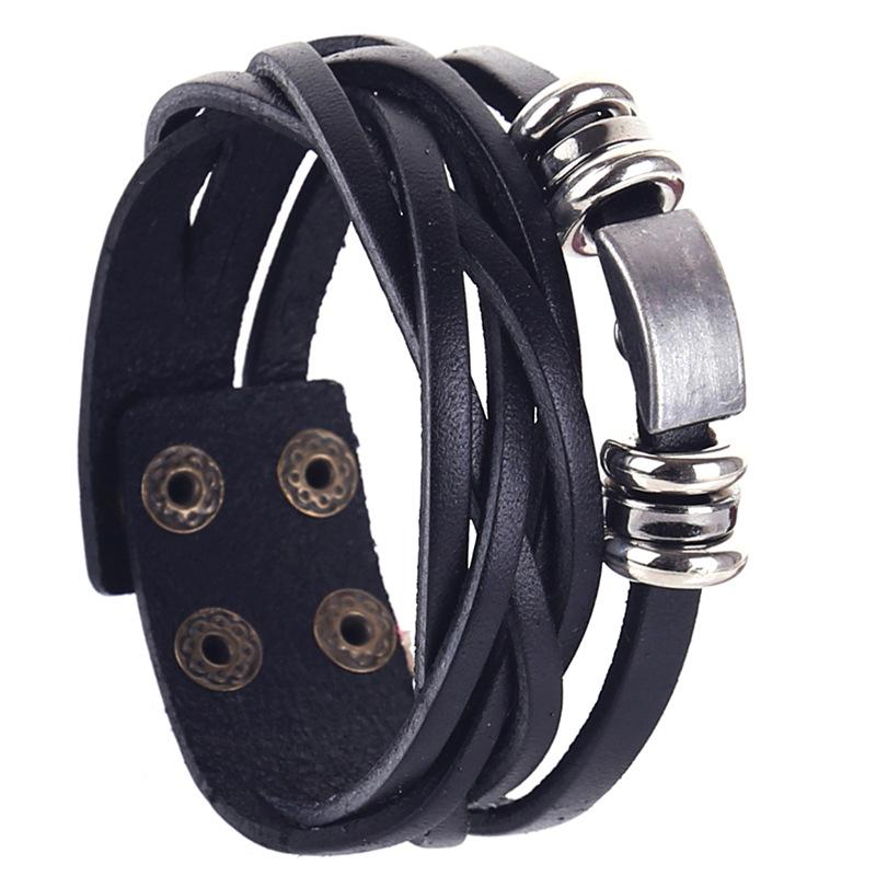 

Hot Selling Genuine Leather Woven Cowhide Bracelet чёрный