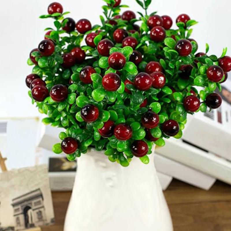 1Pc 6 Branches 18 Heads Artificial Fruits DIY Art CDN