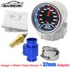 2'' 52mm Car Water Temperature Gauge 40-140 ℃ with Temp Sensor Water Temp Joint Pipe 1/8NPT Sensor Adapter Analog White Led Cas
