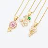 European Light Luxury Sunflower Zirconia Pendant Necklace for Women