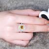 Lindon Classic Copper Alloy Zircon Ring Ladies Jewelry Wedding Promise Party Gift