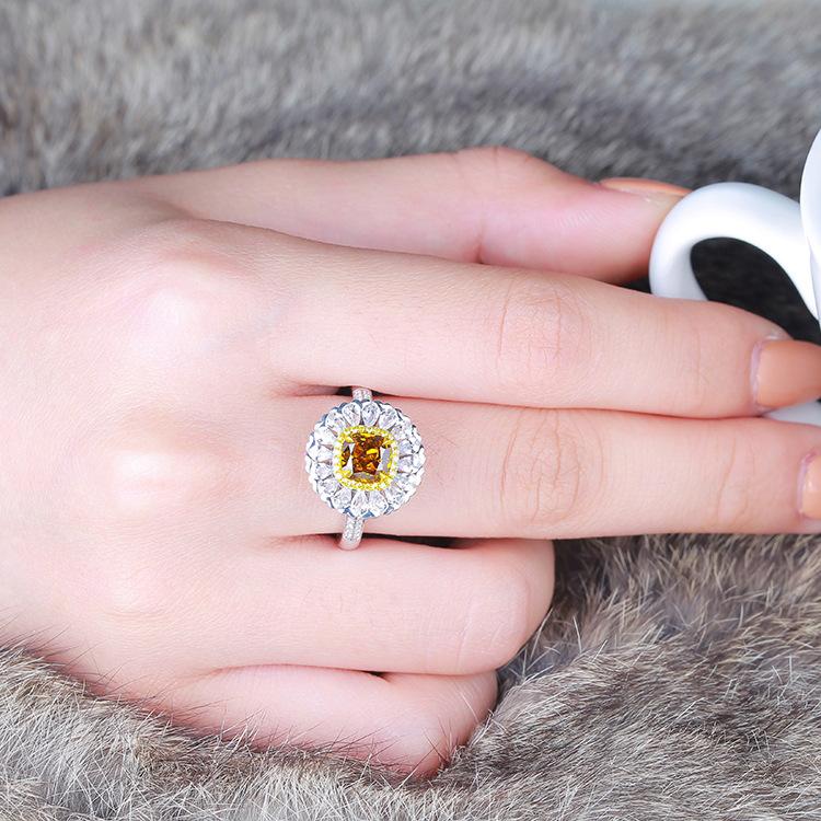Lindon Classic Copper Alloy Zircon Ring Ladies Jewelry Wedding Promise Party Gift