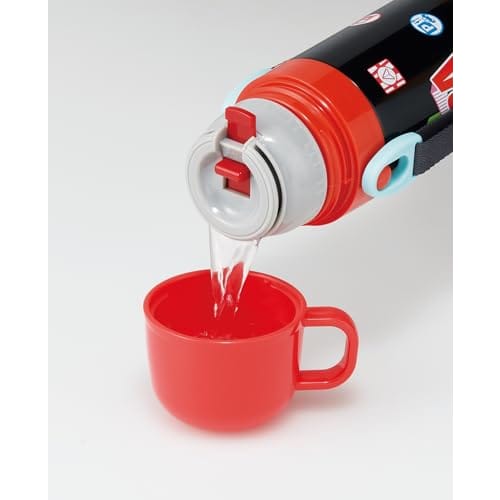 Skater Children's Water Bottle, 2-Way, 470ml (Direct Drinking) and 430ml (Cup Drinking), Tomica 25, Boys' Stainless Steel, Insulated, Lightweight, Spo