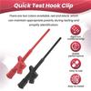ABUL-2Pcs Quick Test Hook Clip Professional Insulated High Voltage Flexible Testing Probe 4Mm Banana Socket Red And Black
