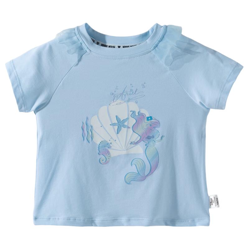 Disney Little Mermaid Princess Girls Cooling Short Sleeve T-Shirt 100/52