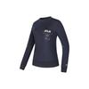 Fila Letter Print Fitness Pullover Sweatshirt Women Sweatshirt Dark-Blue A11W411209F-NV