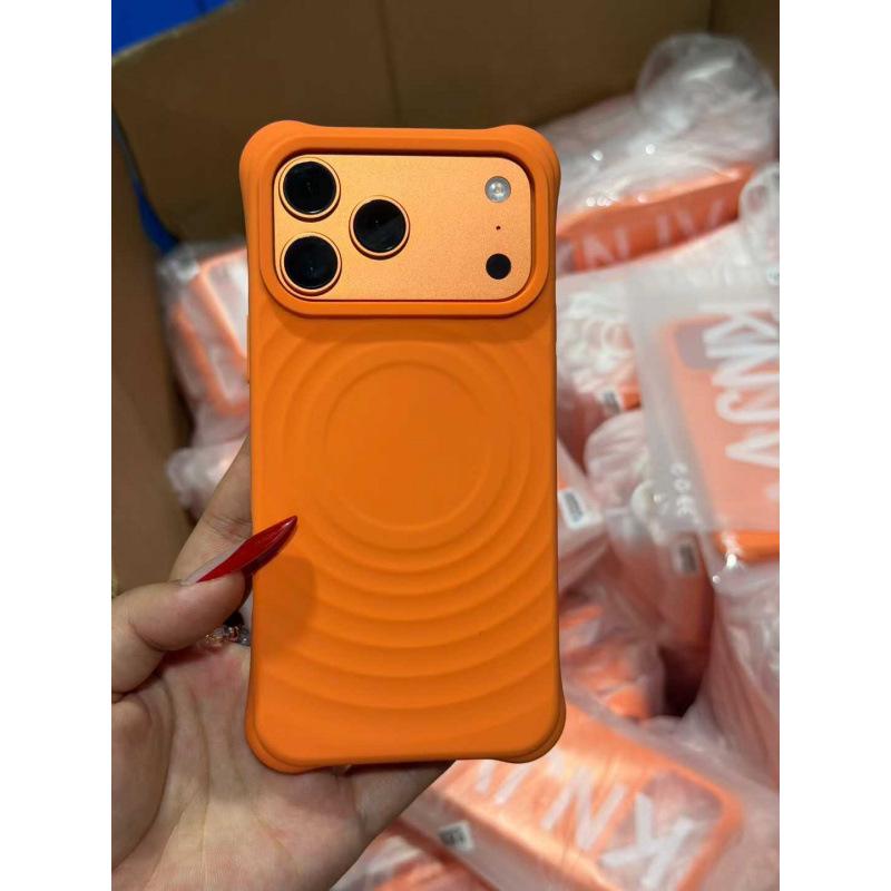Apple 17 Pro Max Magnetic Phone Case, Liquid Silicone, Ripple Texture, Full Coverage, Anti-Drop, Fits Apple 16.