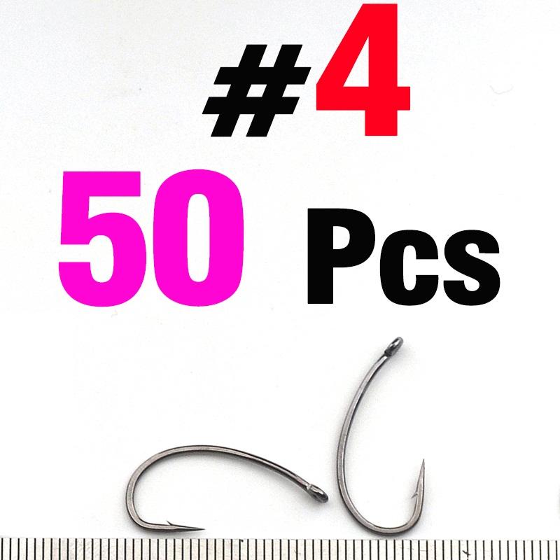 MNFT 50Pcs Fly Tying Hooks Carp Fishing Trout Hook Barb Curved Shank Dry Fly Hook for Freshwater Saltwater