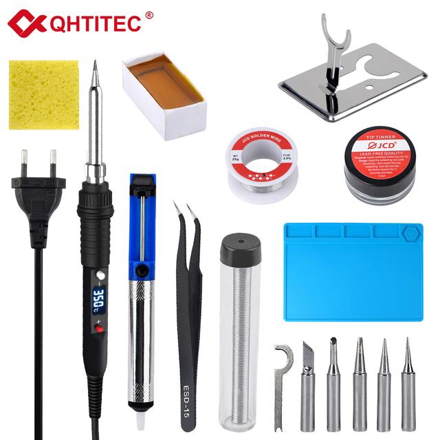 JCD 80W Soldering Iron Sponge Professional Tin Electric Bread Adjustable Temperature 220V Lead-free Welding Repair Tools