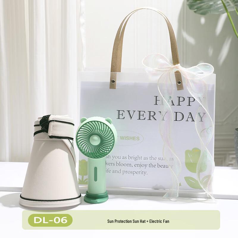 Handheld Mini Fan & Sun Hat Summer Refreshment Set