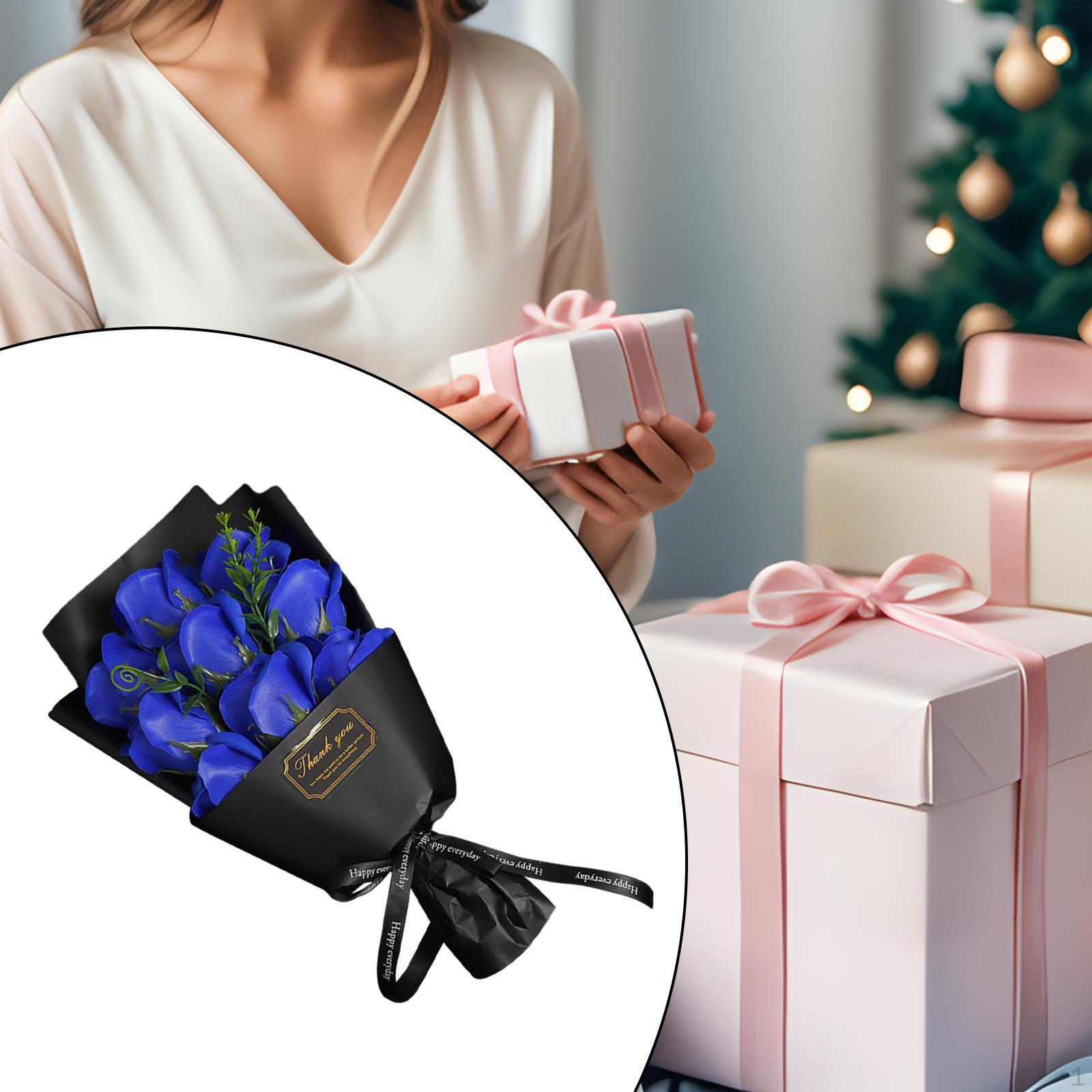 

Роза Подарок Искусственные цветы Вечный день матери на годовщину Рождества синий