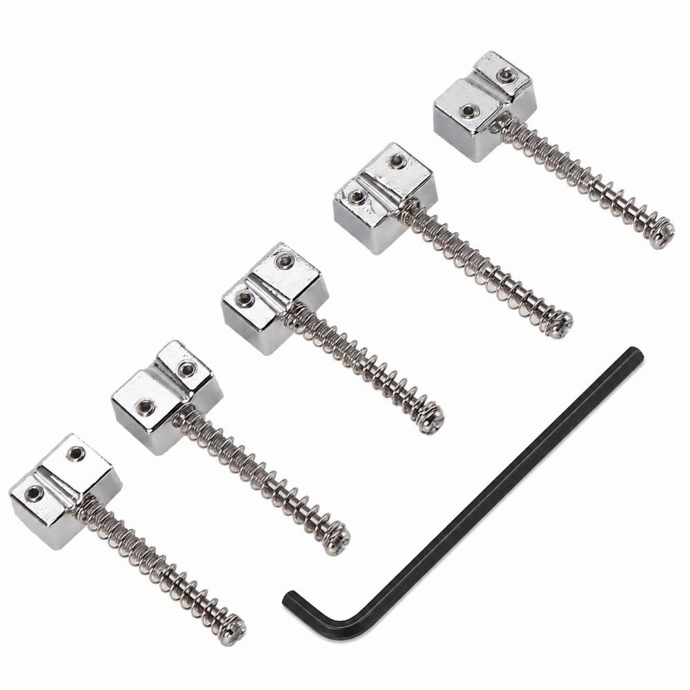 5PCS Silver/Golden Bass Bridge Saddles Metal Electric Bass Replacement Bass Electric Guitar Kits серебряный